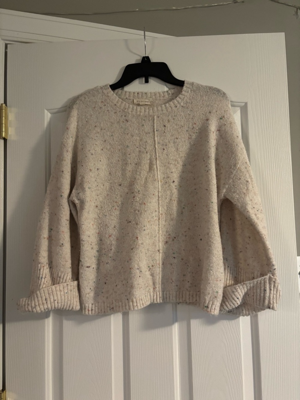 Blu Pepper Cream Speckled Crewneck Sweater